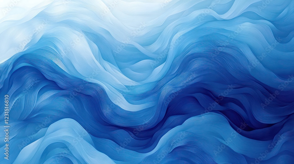 Obraz premium Abstract blue waves flowing, digital art background, website banner