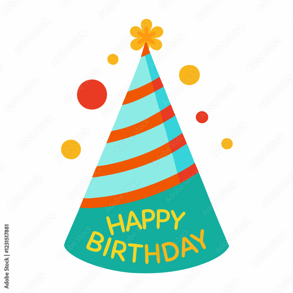 Party hat birthday vector on white background. Party hat birthday vector on white background.