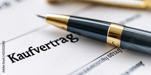 Wallpaper Mural Kaufvertrag der zur Unterschrift ist. Kugelschreiber liegt auf dem Tisch. Vertrag - Kaufen - Unterschrift Torontodigital.ca