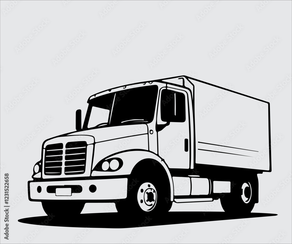 Fototapeta premium truck silhouette on a gray background. vector illustration for your design