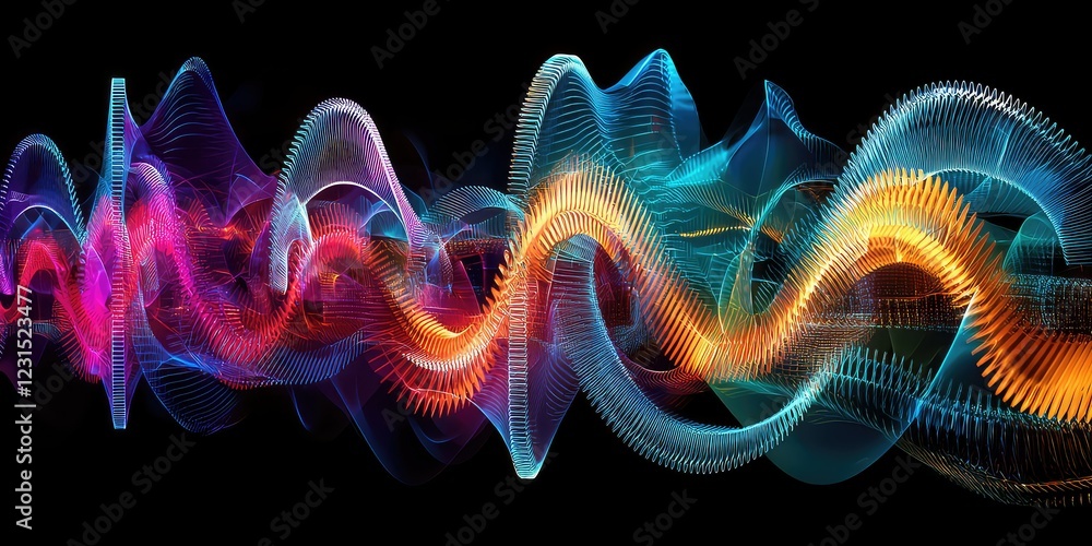 Fototapeta premium A concept image of consistency using synchronized gears or uniform waveforms.
