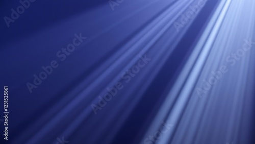 Abstract Light Rays on Deep Blue Background - Celestial Beams of Light