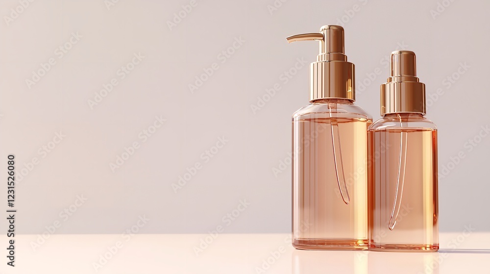 Luxurious cosmetic packaging bottles created with generative AI Luxurious cosmetic packaging bottles created with generative AI