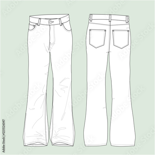 silhouette-Flared-Leg Jeans