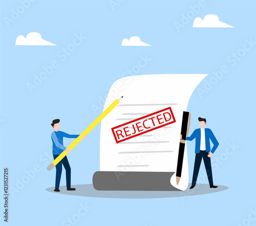 business person with a graphic rejected  letter
