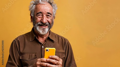 The Senior Man with Smartphone
