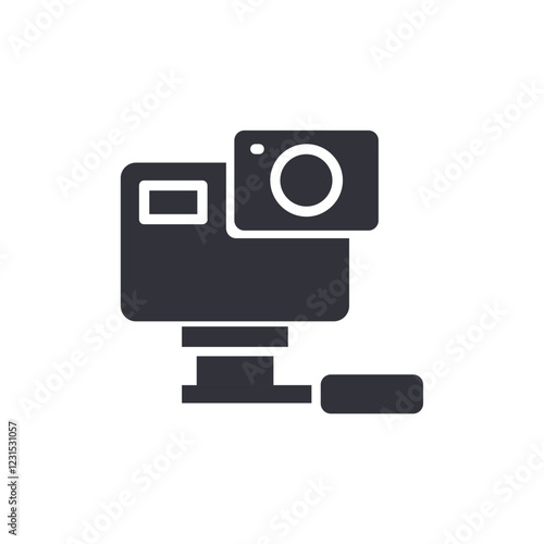 Video camera solid icons, minimalist vector illustration ,simple transparent graphic element .Isolated on white background