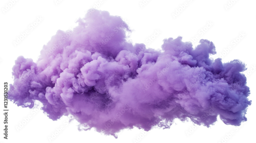 Fototapeta premium Purple smoke cloud is floating on transparent background