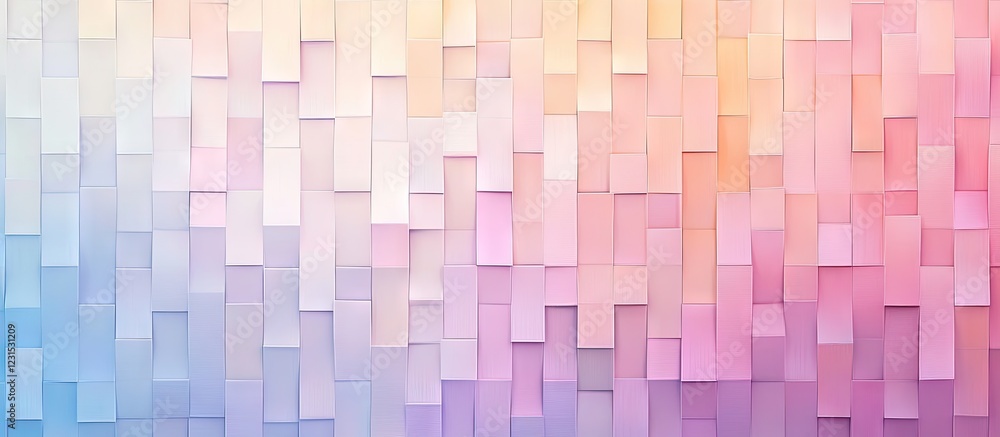 Abstract pastel gradient background with overlapping square tiles in soft pink, blue, and lavender shades arranged in a textured pattern. Abstract pastel gradient background with overlapping square tiles in soft pink, blue, and lavender shades arranged in a textured pattern.