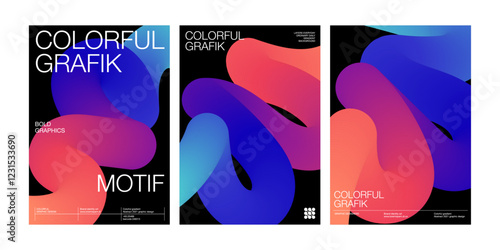 abstract liquid gradient realistic background cover fluid wave curve bold line colorful modern style wavy blend effect layout collection poster template