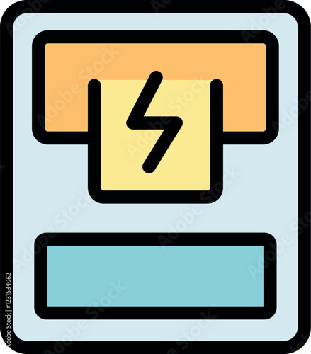 Electricity meter displaying energy usage with a lightning bolt icon, representing power monitoring and utility measurement