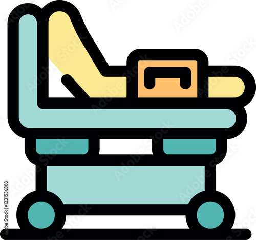 Patient resting on a hospital gurney, receiving medical care and awaiting further examination or procedures