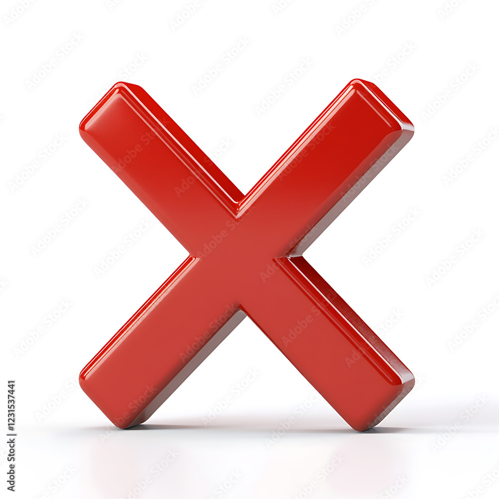 bold red X symbol on plain white background, representing rejection or negation. This striking design conveys clear message of disapproval or cancellation bold red X symbol on plain white background, representing rejection or negation. This striking design conveys clear message of disapproval or cancellation