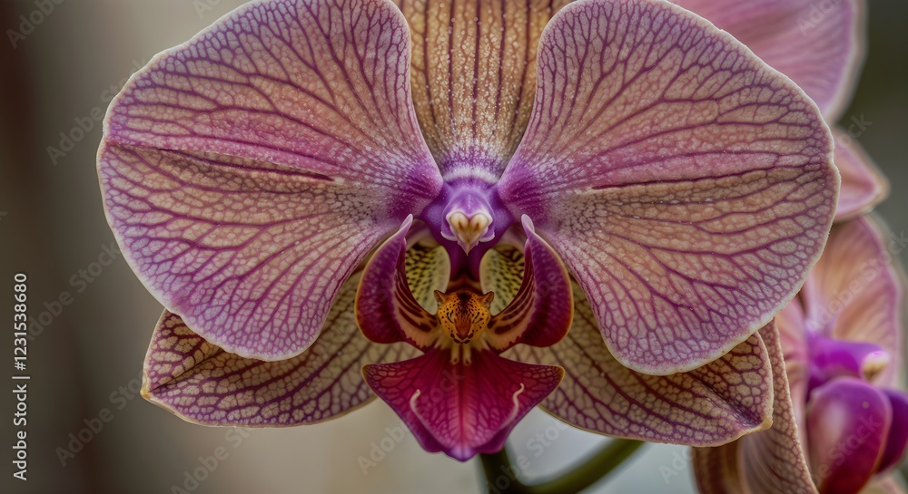 Close-up Purple Orchid Flower Botanical Background in Natural Light Close-up Purple Orchid Flower Botanical Background in Natural Light