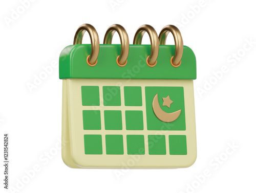 Ramadan calender icon 3d render illustration