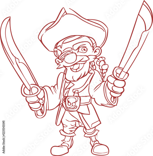 pirate captain drawing