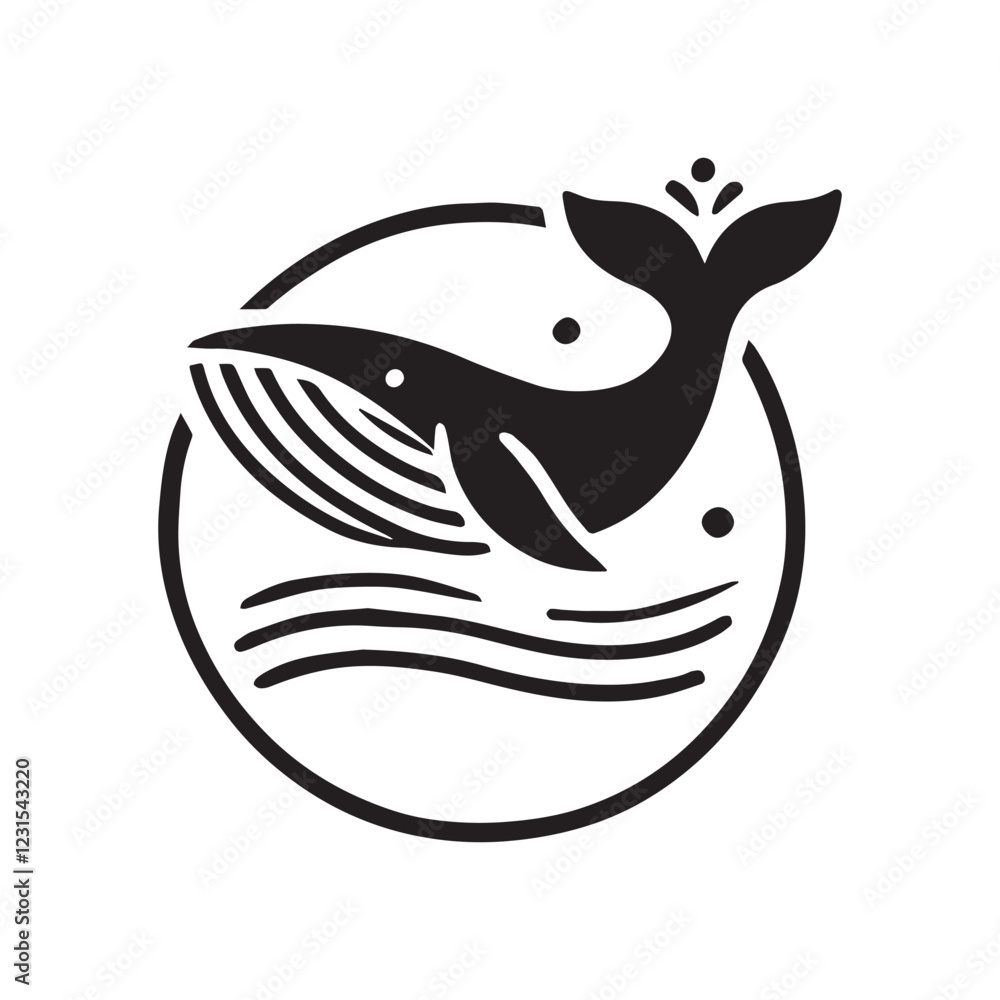 2d orca whale logo on white background 2d orca whale logo on white background