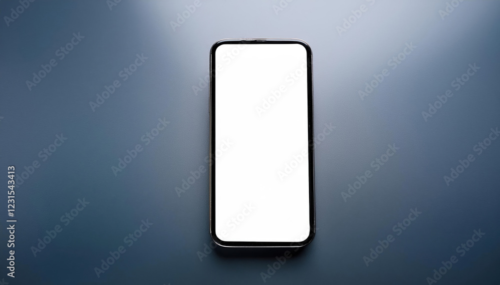 minimalist smartphone with blank white screen on dark surface, showcasing modern design aesthetics minimalist smartphone with blank white screen on dark surface, showcasing modern design aesthetics