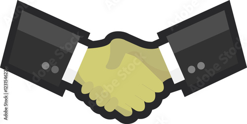Handshake during contract or agreement vector illustration with outline. Agreement logo with black outline icon.