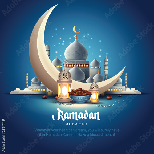 Ramadan Kareem Design Background. abstract Vector Illustration for greetings card, poster and banner.
