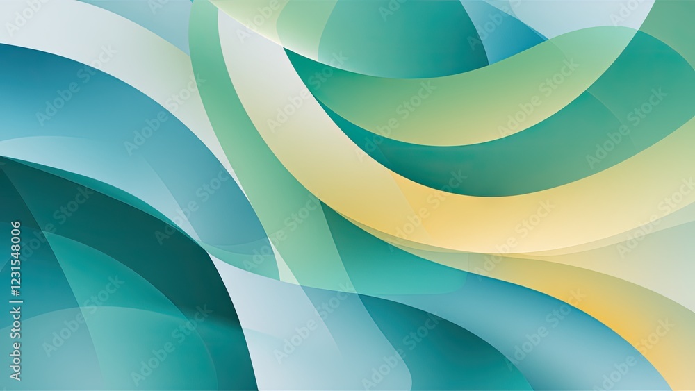 Calming abstract background with smooth flowing lines in shades of blue, green, and yellow creating a serene tranquil atmosphere. Calming abstract background with smooth flowing lines in shades of blue, green, and yellow creating a serene tranquil atmosphere.