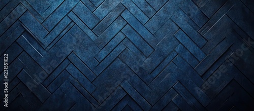 Dark blue chevron zigzag texture surface with a deep contrasting pattern ideal for backgrounds showcasing depth and unique visual appeal