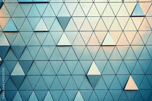 Geometric wall background with triangles.