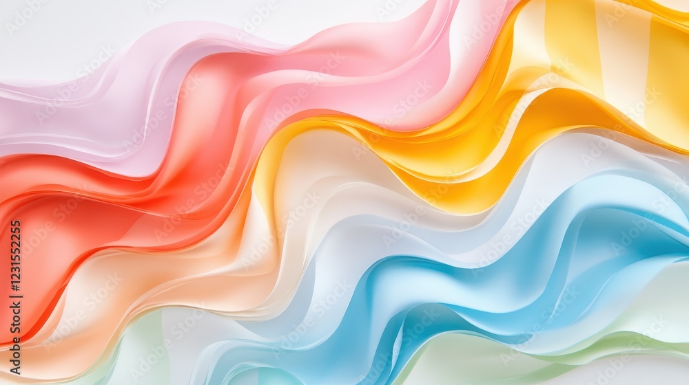 Obraz premium Abstract Pastel Waves Flowing Design