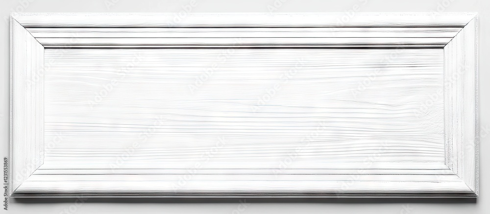 Elegant white wooden panel with a polished silver frame, centered on a light gray background, showcasing a classic design for interior decor. Elegant white wooden panel with a polished silver frame, centered on a light gray background, showcasing a classic design for interior decor.