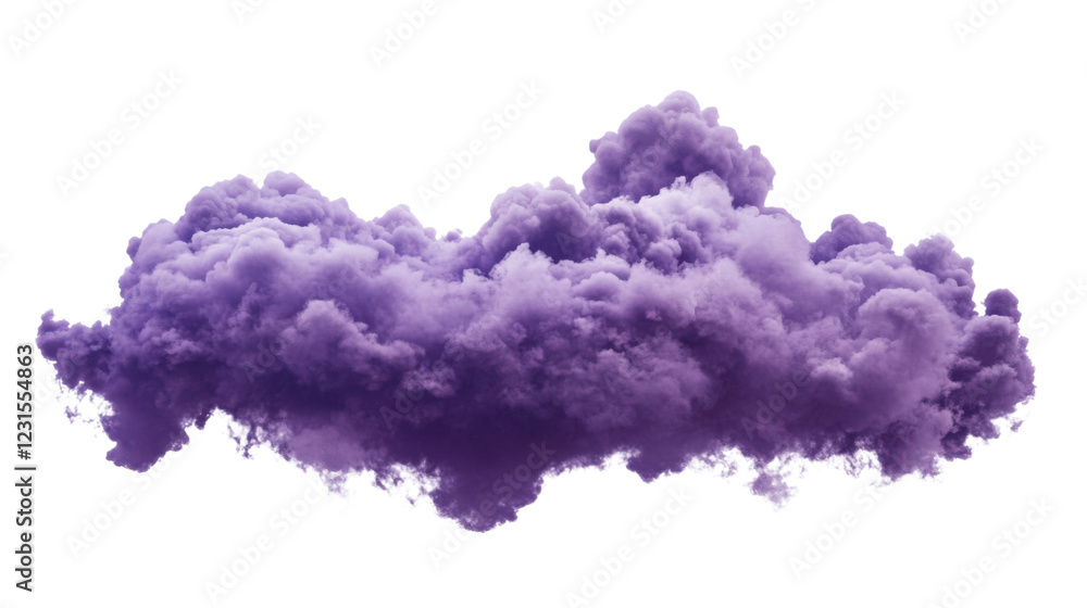 Fototapeta premium Purple cloud floating on transparent background with alpha channel