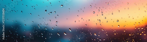 Wallpaper Mural Raincovered window, droplets cling to glass, creating a serene and contemplative atmosphere Torontodigital.ca