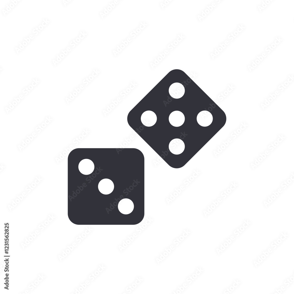 Dice solid icons, minimalist vector illustration ,simple transparent graphic element .Isolated on white background Dice solid icons, minimalist vector illustration ,simple transparent graphic element .Isolated on white background