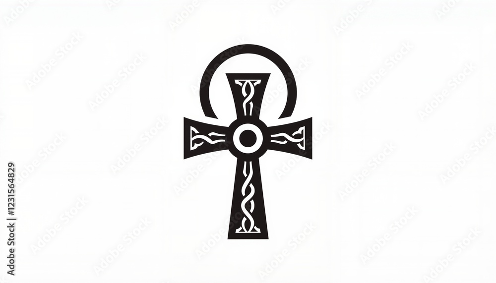 Celtic-style ankh symbol on a white background Celtic-style ankh symbol on a white background