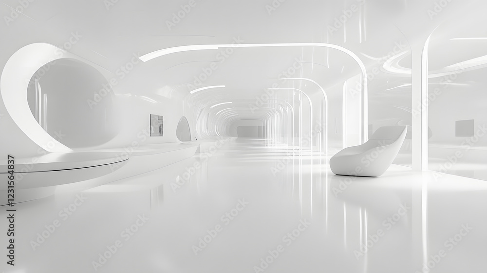 Modern building architecture 3D render with light design concept Modern building architecture 3D render with light design concept