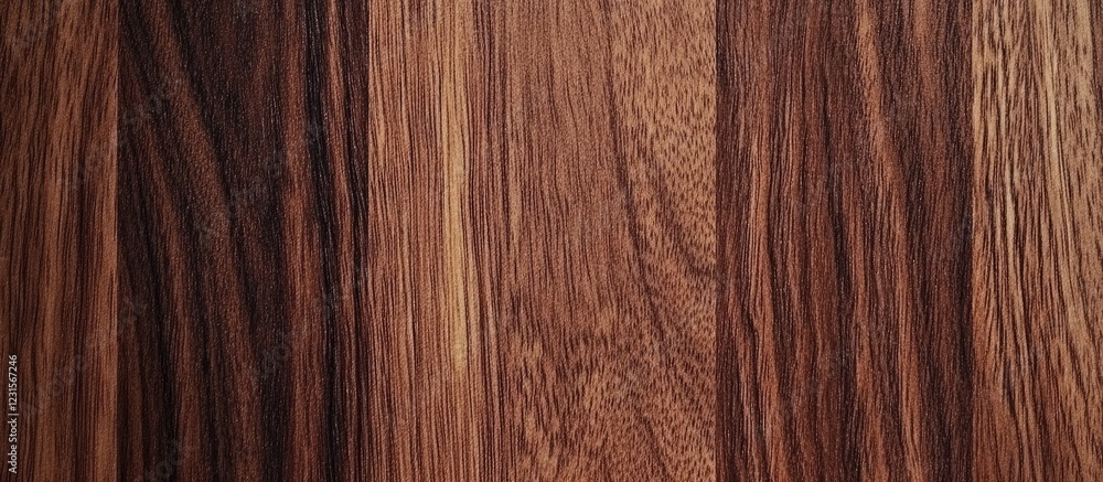 Naklejka premium Rich dark walnut wood texture with deep grain patterns in earthy brown tones perfect for backgrounds and design projects showcasing natural beauty.