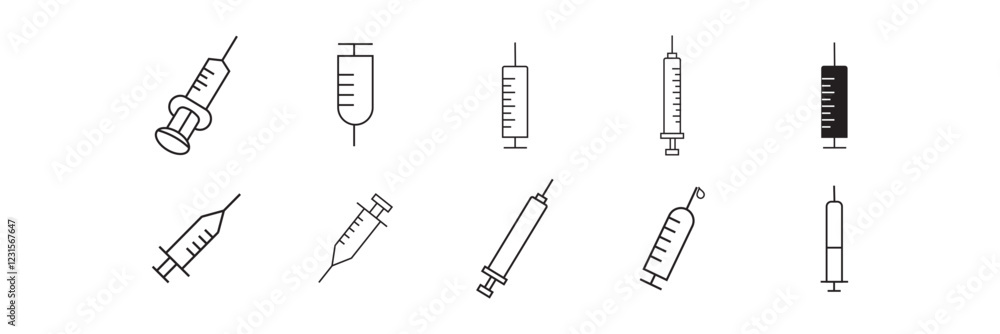 Obraz premium syringe icon set , inject icon vector