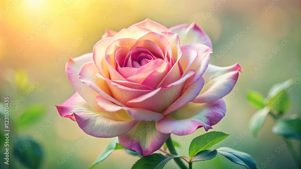 A Single Pastel Rose Blossom in Soft Sunlight A Single Pastel Rose Blossom in Soft Sunlight