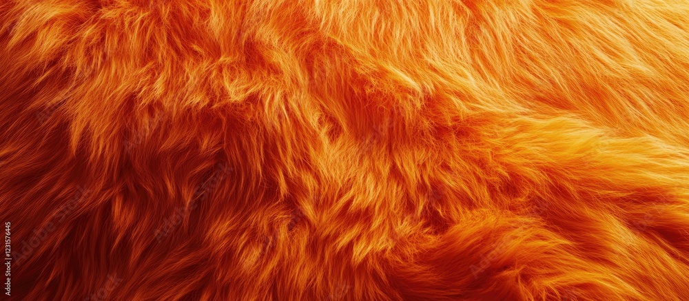 Fototapeta premium Vibrant textured orange fur background with rich red undertones perfect for mango-inspired designs on luxurious carpets and decorative surfaces