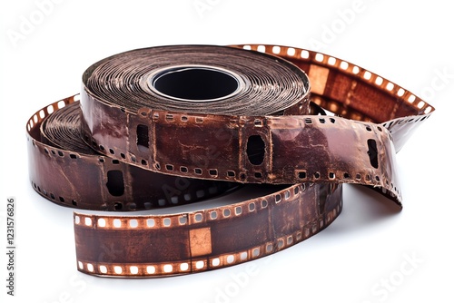 Aged Film Reel: A Nostalgic, Brown-Toned Photographic Memory photo