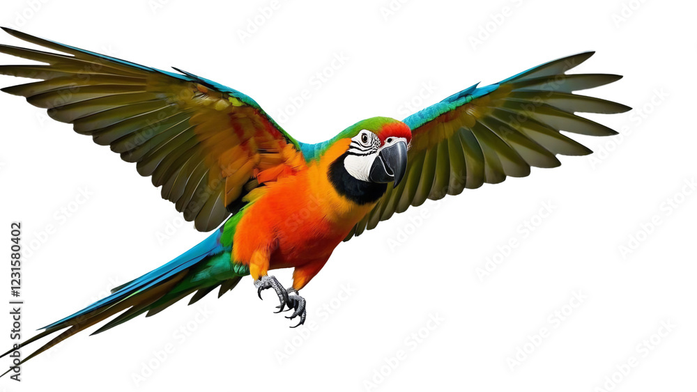 Fototapeta premium Blue and yellow macaw parrot 