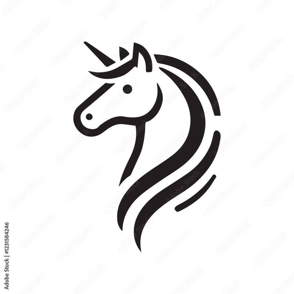 2d unicorn logo on a white background 2d unicorn logo on a white background