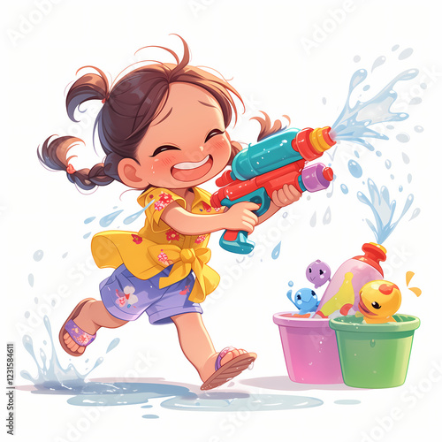 Songkran Splash: Joyful Water Gun Fun