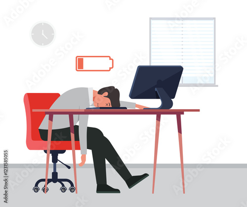 Burnout syndrome concept vector illustration stock illustration