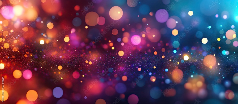 Colorful bokeh lights in shades of blue, pink, and gold create a festive atmosphere, ideal for celebrations or New Year's Eve themes. Colorful bokeh lights in shades of blue, pink, and gold create a festive atmosphere, ideal for celebrations or New Year's Eve themes.