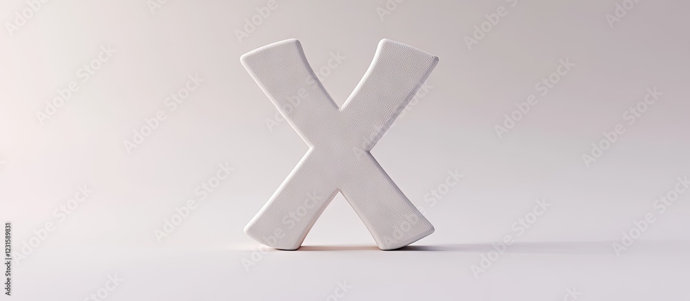 Obraz premium Elegant 3D render of a white yen symbol centered on a clean white backdrop, showcasing its minimalist design with soft shadows and smooth texture.