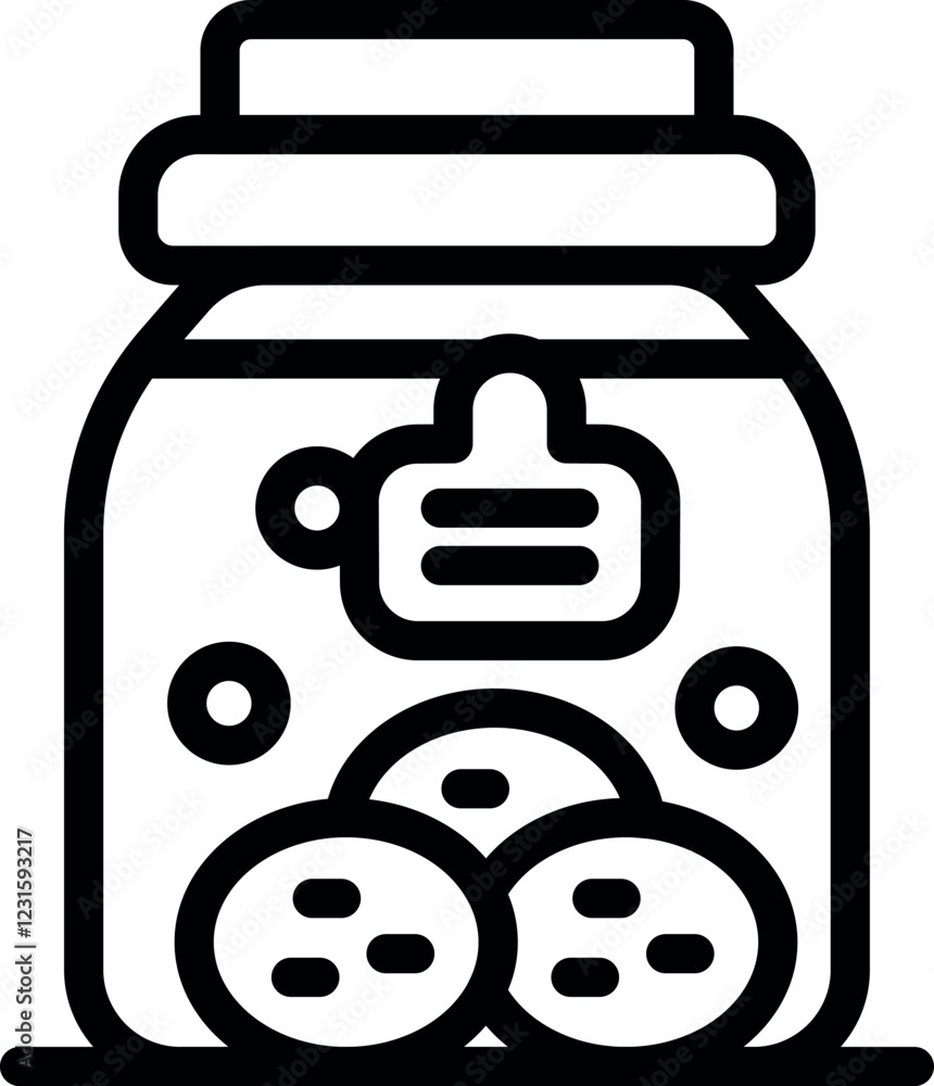 Obraz premium Cookies stored in a jar with a label, maintaining their freshness and quality for enjoyment