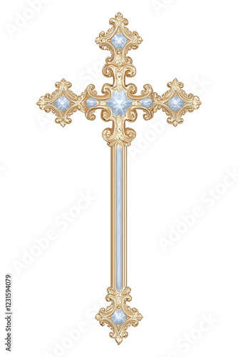 Wallpaper Mural Luxury Gold Cross with Diamonds and Ornate Design Torontodigital.ca