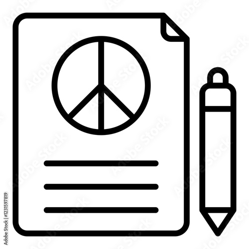 Peace Treaties line icon