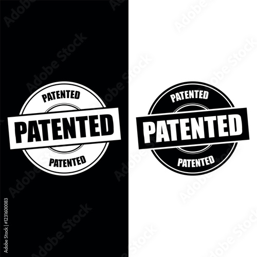 patented stamp sign symbol vector flat icon