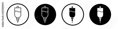 IV icon collection in black and white filled and outlined style for web.